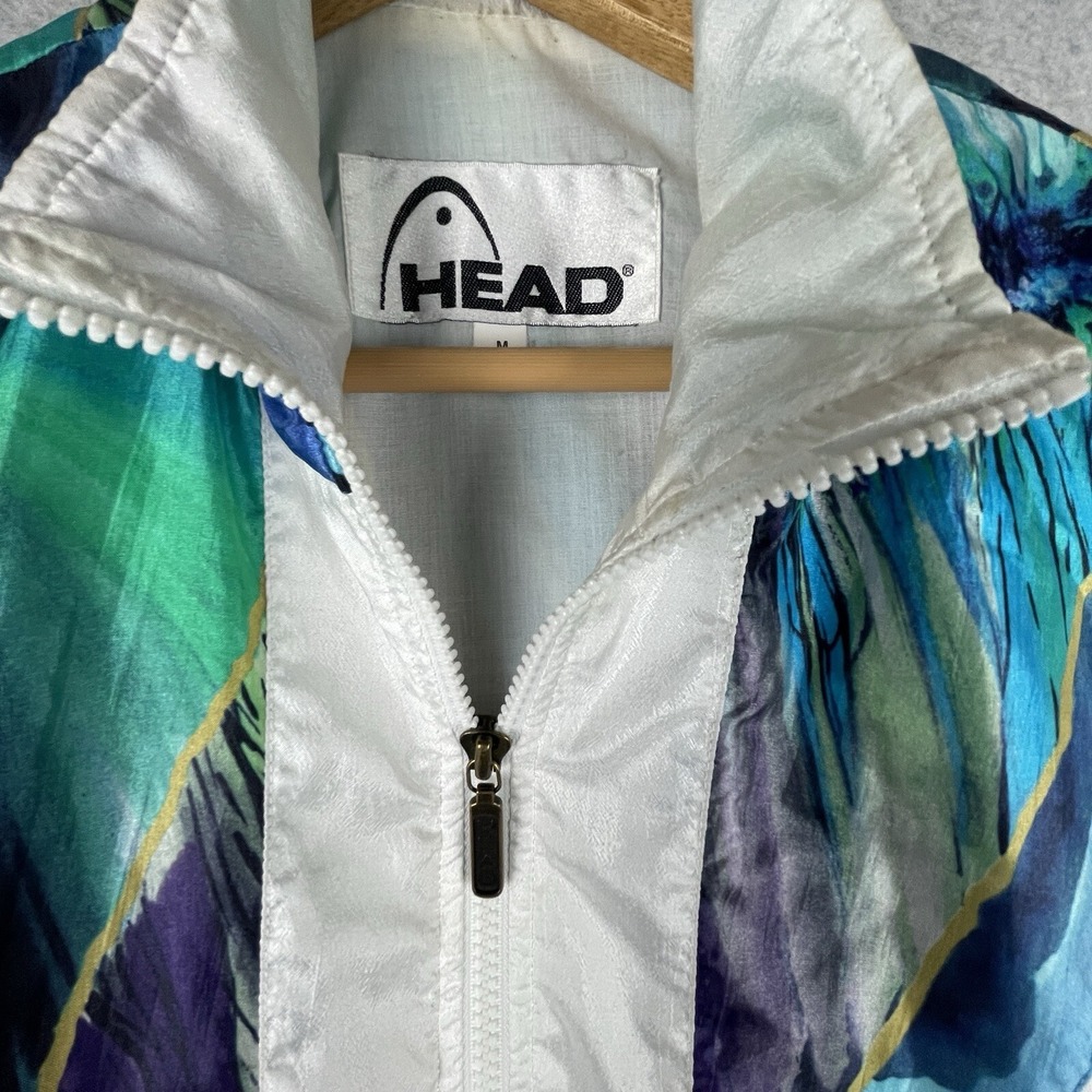 Vintage Head Track Jacket Womens Medium Tennis Full Zip 80s Retro Windbreaker - Picture 3 of 11